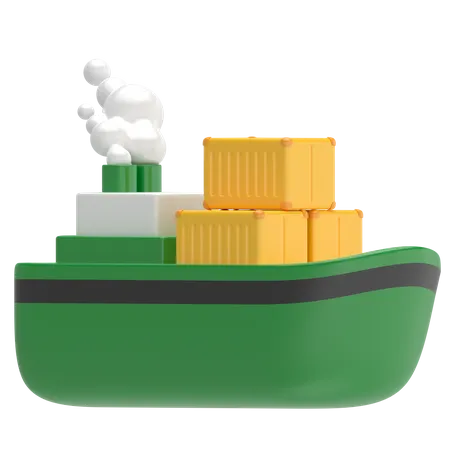 Cargo Ship Carrying Containers 3D Icon
