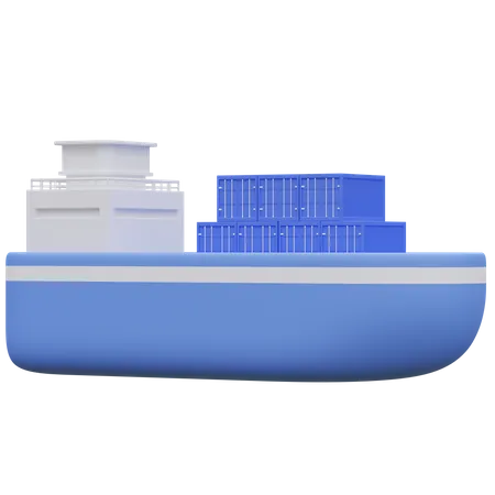 Cargo Ship Container 3 D Icon Illustration 3D Icon