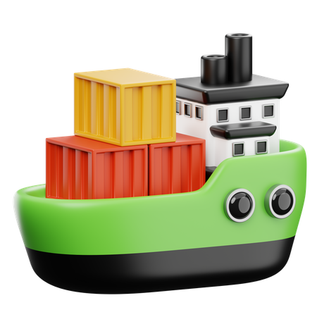 Cargo Ship Delivery  3D Icon