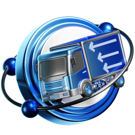 Represents Transportation And Delivery Of Goods Via Trucks 3D Icon