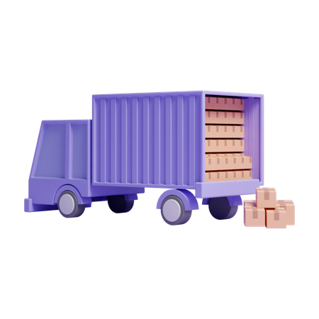 Cargo Truck  3D Icon