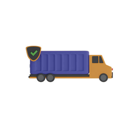 Cargo Truck Insurance  3D Icon