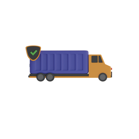 Cargo Truck Insurance  3D Icon