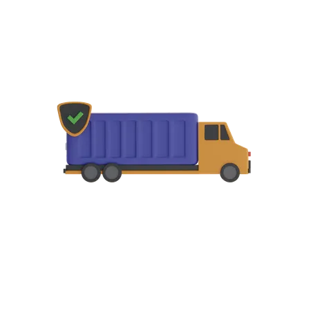 Cargo Truck Insurance  3D Icon