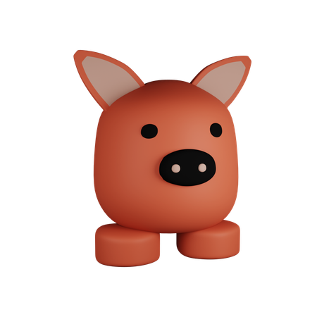 Lindo dibujo animado de cerdo  3D Icon