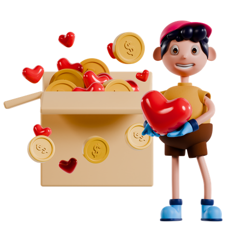 Caridad a través del amor  3D Illustration