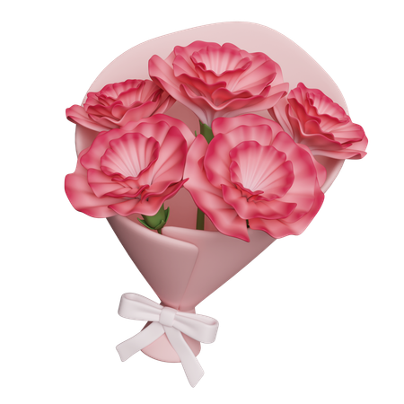 Carnation Bouquet  3D Icon