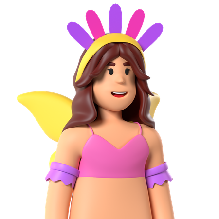 Fille de carnaval  3D Icon