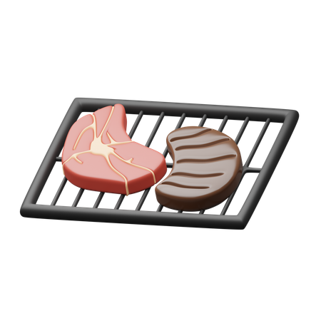 Carne a la parrilla  3D Icon