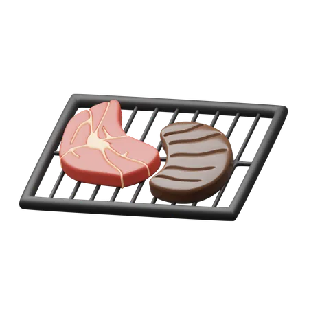 Carne a la parrilla  3D Icon