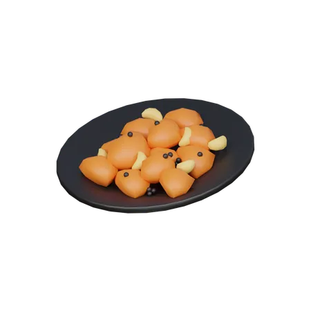 Porco frito com alho  3D Icon