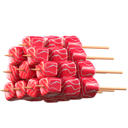 Carne espetada  3D Icon