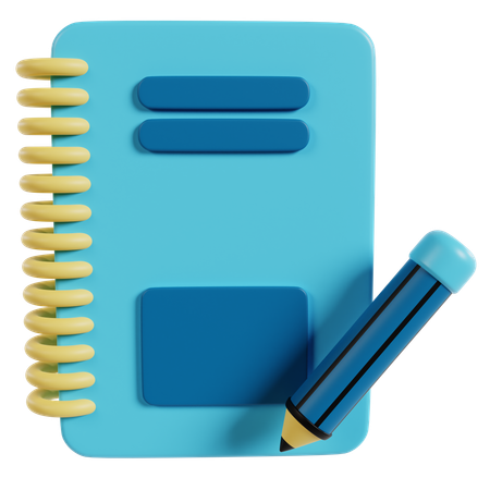 Cahier et crayon  3D Icon