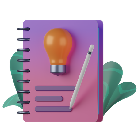 Cahier et crayon  3D Icon