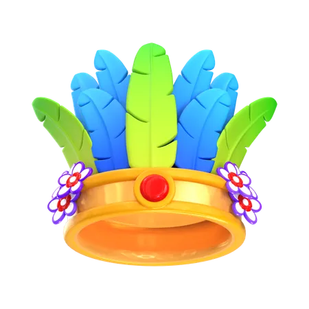3 D Rendering Mardi Gras Carnival Crown Illustration 3D Icon