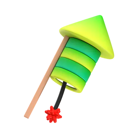 3 D Rendering Carnival Firework Rocket Illustration 3D Icon