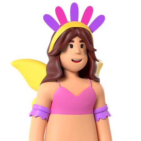 Carnival GIrl  3D Icon