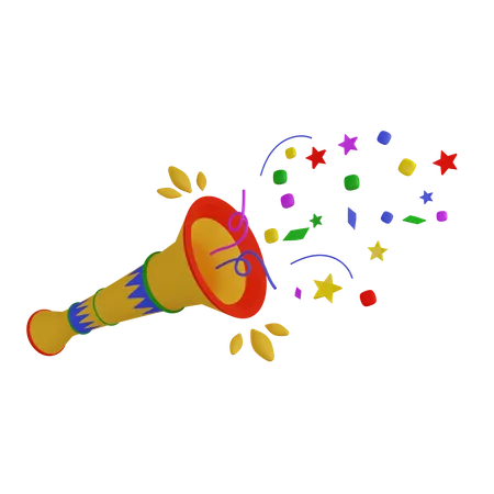 Carnival Trumpet 3 D Illustration Contains PNG BLEND GLTF And OBJ Files 3D Icon