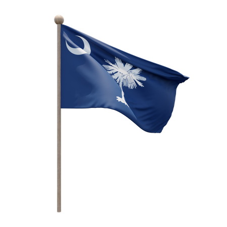 Mât de drapeau de Caroline du Sud  3D Flag