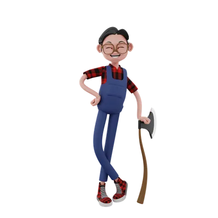 Carpenter  3D Illustration