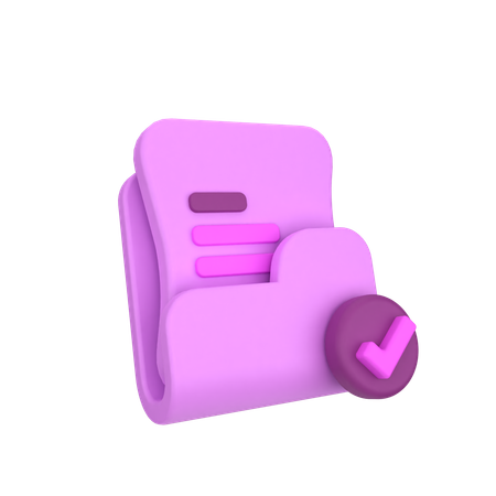 Carpeta aceptada  3D Icon