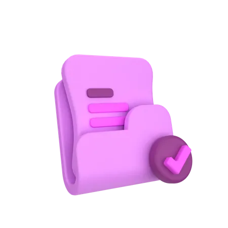 Carpeta aceptada  3D Icon