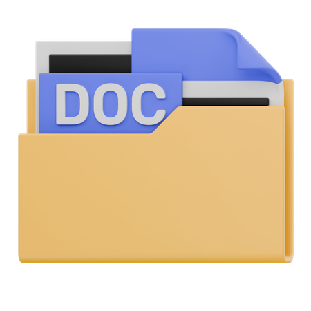 Carpeta de archivos Doc  3D Icon