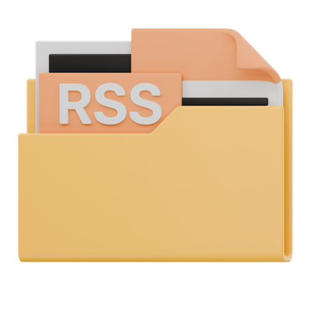 Carpeta de archivos RSS  3D Icon