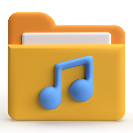 Carpeta de audio  3D Icon