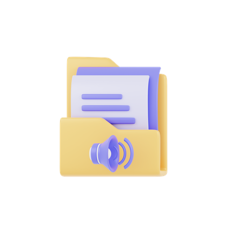 Carpeta de audio  3D Icon