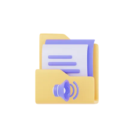 Carpeta de audio  3D Icon