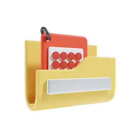 Carpeta de calendario  3D Icon