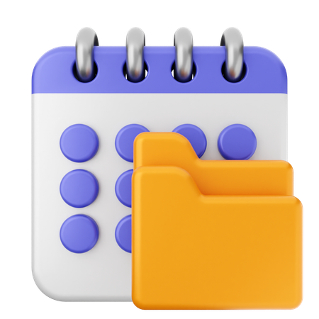 Calendario de carpetas  3D Icon