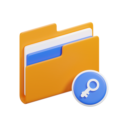 Carpeta clave  3D Icon