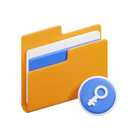 Carpeta clave  3D Icon