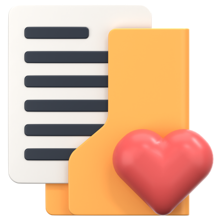 Carpeta del corazon  3D Icon