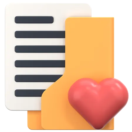 Carpeta del corazon  3D Icon