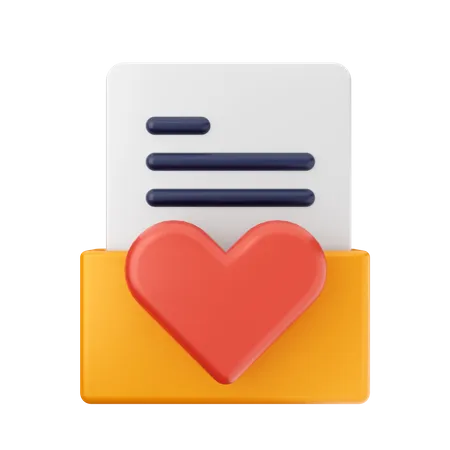 Carpeta del corazon  3D Icon