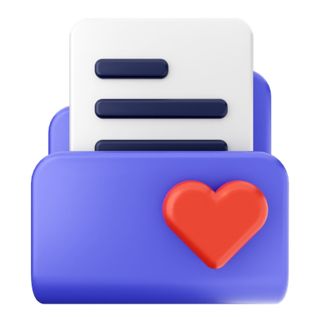 Carpeta de amor  3D Icon