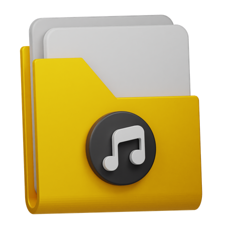 Carpeta de audio  3D Icon