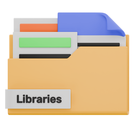 Carpeta de bibliotecas  3D Icon