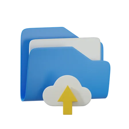 Carpeta de carga en la nube  3D Icon