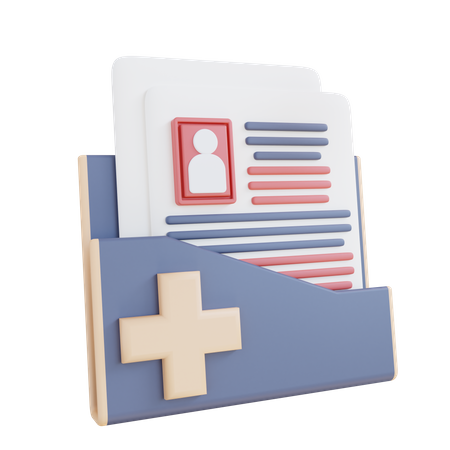 Carpeta de datos de salud del paciente  3D Icon