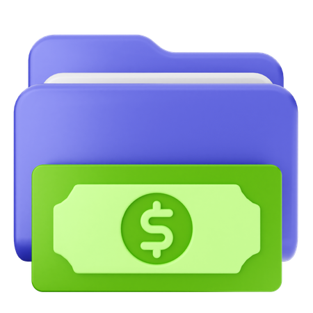 Carpeta de dinero  3D Icon