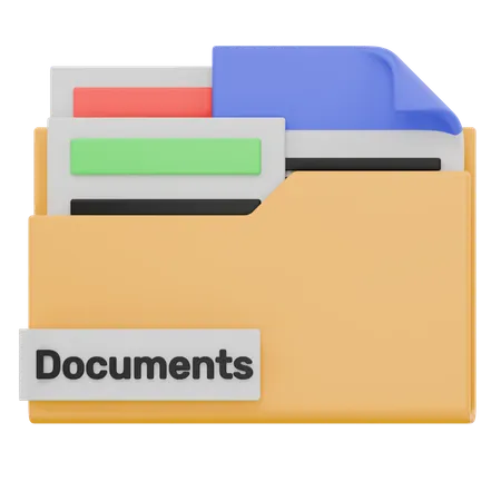 Carpeta de documentos  3D Icon