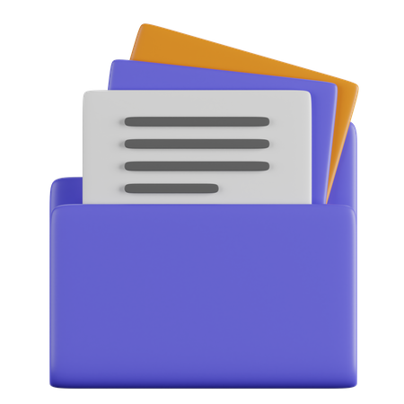 Carpeta de documentos  3D Icon