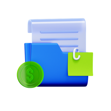 Carpeta de documentos financieros  3D Icon