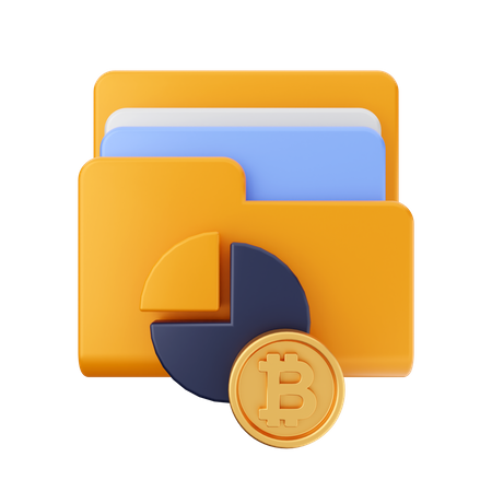 Carpeta de gráficos de bitcoin  3D Icon