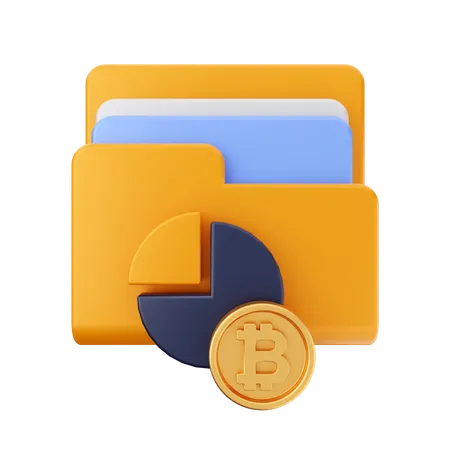 Carpeta de gráficos de bitcoin  3D Icon