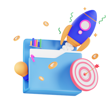 Carpeta de inicio de negocios  3D Icon